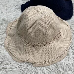 Beige Crochet Sun Hat
